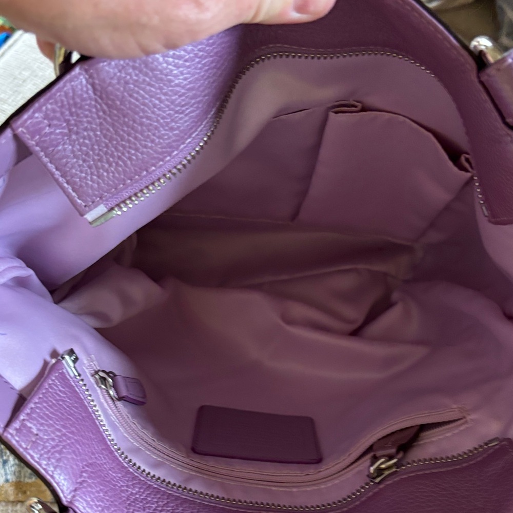 COACH Penelope Lavender Leather Tote Handbag. - Picture 10 of 12